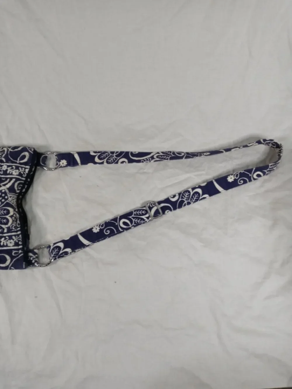 Vera Bradley Quilted Twirly Birds Navy Pattern Paisley Hipster Crossbody Purse
